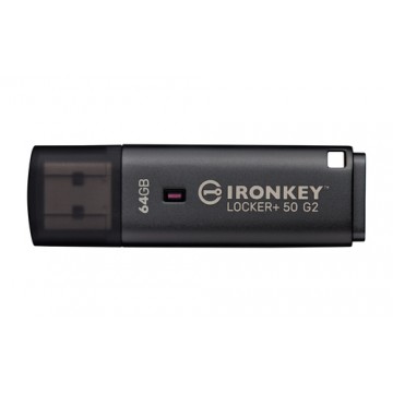 Kingston Technology IronKey 64GB Locker Plus 50 G2, FIPS 197, AES-256