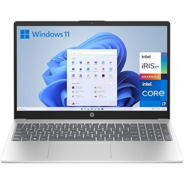 HP 15-fd0195ns 15.6" FHD Laptop i7-1355U 16GB RAM 512GB SSD Windows 11Home Silver-Tastiera ES QWERTY