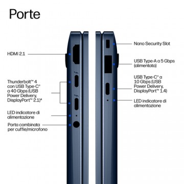 HP E4LG5AT laptop Copilot+ PC Intel Core Ultra 7 356H Ibrido (2 in 1) 35,6 cm (14") Touch screen WUXGA 32 GB LPDDR5x-SDRAM 1 TB