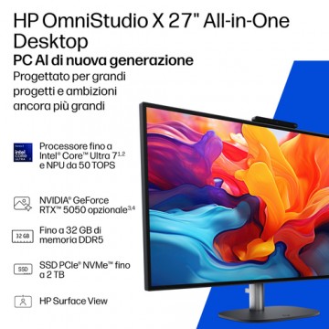 HP E4ET2EA All-in-One PC Copilot+ PC Intel Core Ultra 9 68,6 cm (27") 2560 x 1440 Pixel PC All-in-one 24 GB DDR5-SDRAM 1 TB SSD 